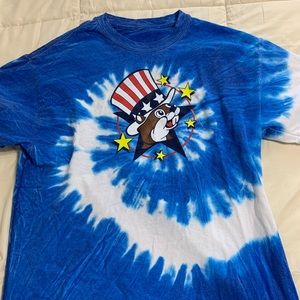 blue tie dye bucees southern tshirt